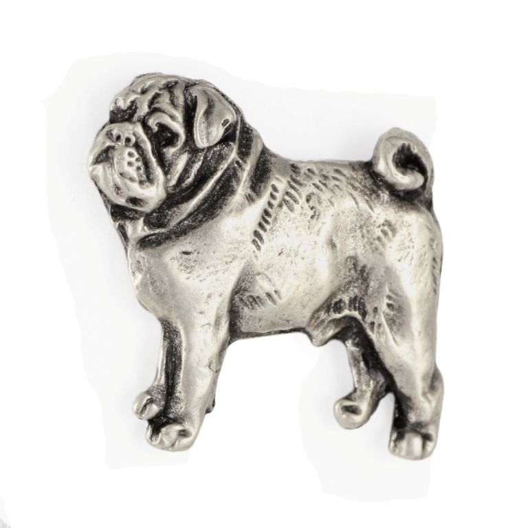 Mops pin posrebrzony Art-Dog