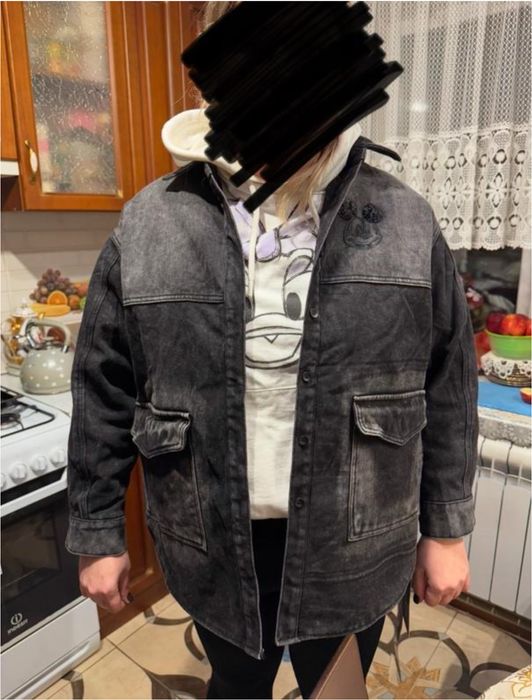 Джинсовая куртка курточка пиджак l,xl  микки маус