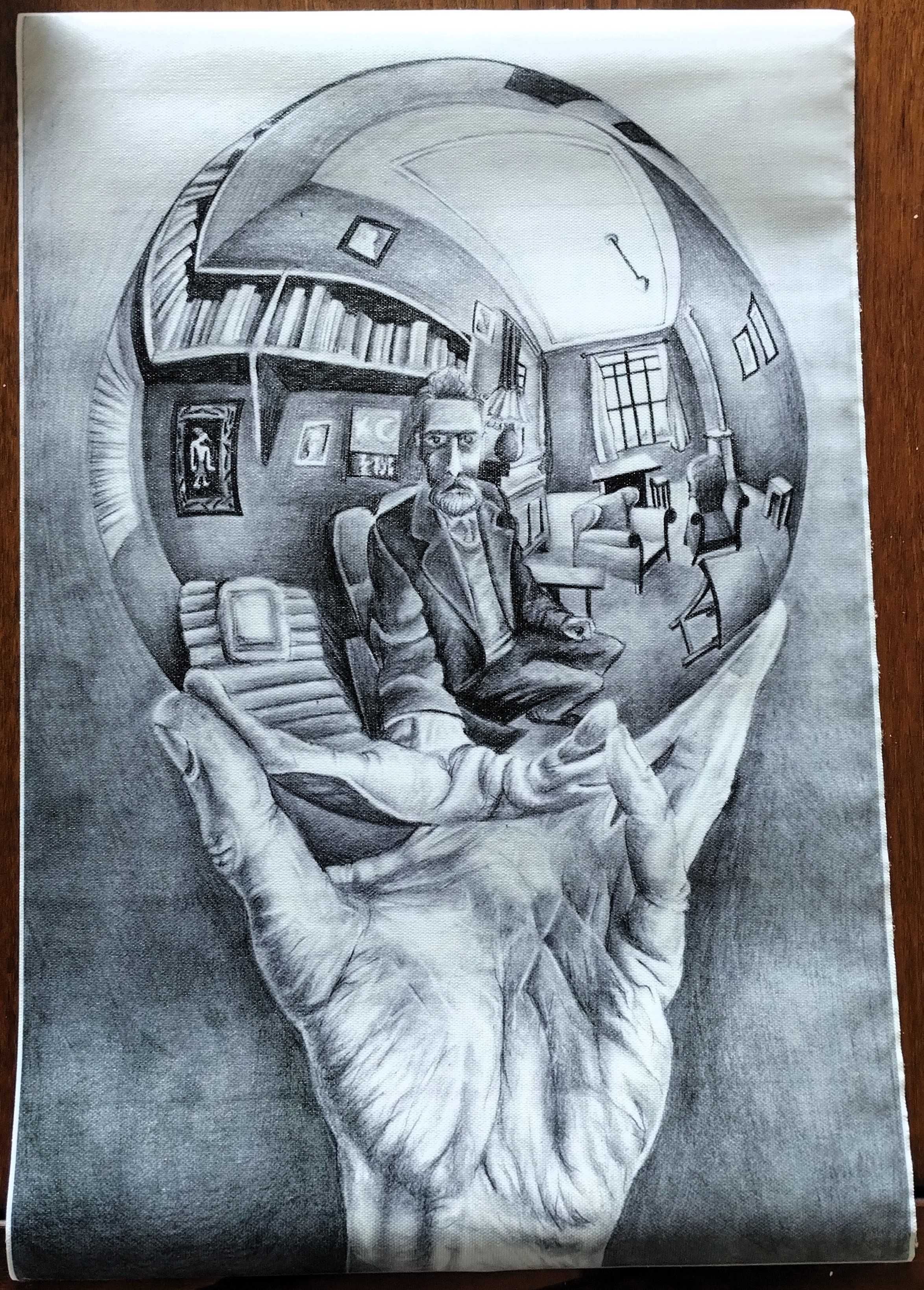 Tela Grande MC Escher-Hand Reflecting Sphere 45X30Cm