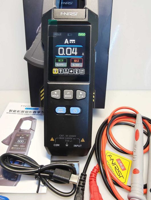 Токовые клещи мультиметр FNIRSI DMC-100 с термопарой AC/DC