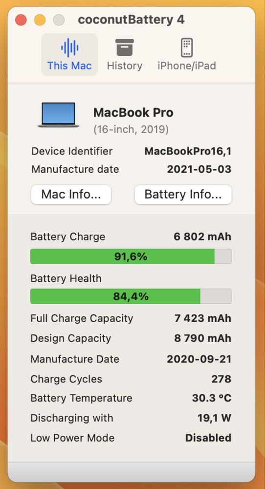 MacBook Pro 16” 2019 – Intel i7 / 32GB / Radeon 5500M (4 ГБ)
