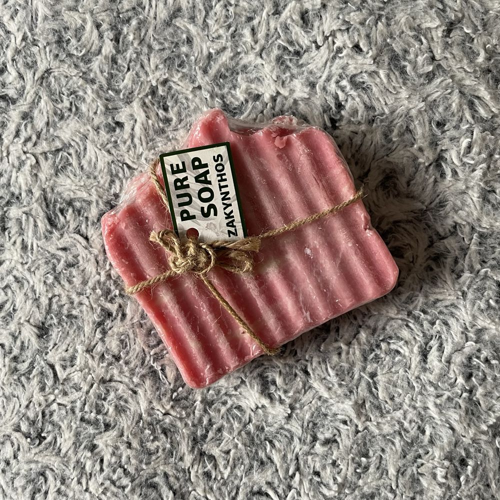 Mydlo w kostce pure soap handmade rose zakynthos grecja