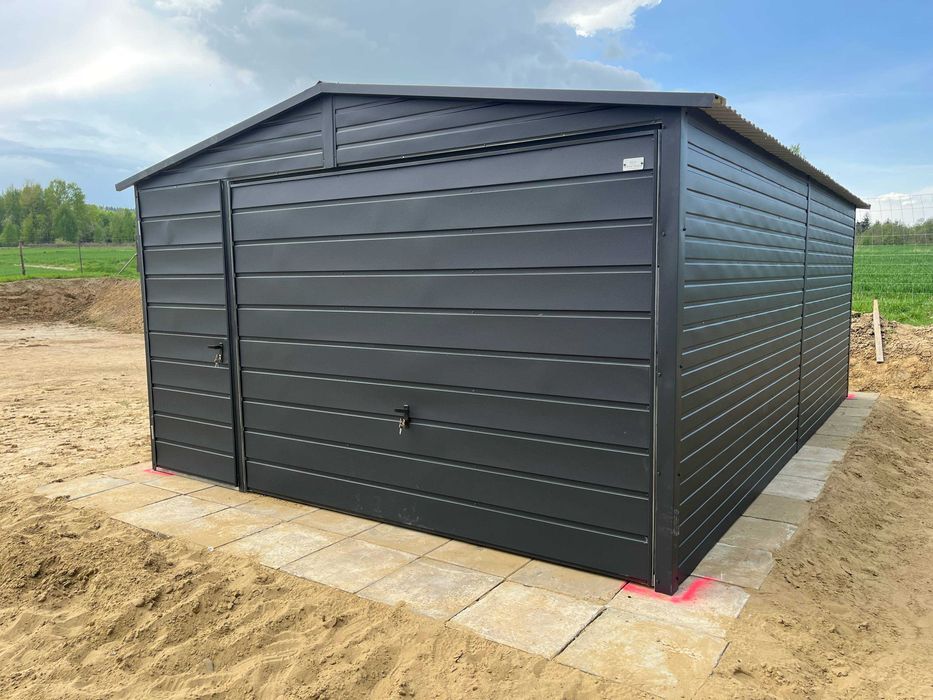 Garaż blaszany Blaszak 4x6 Dach dwuspadowy