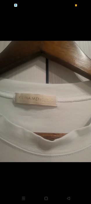 T-shirt koszulka damska krótki rękaw biała aplikacja buty