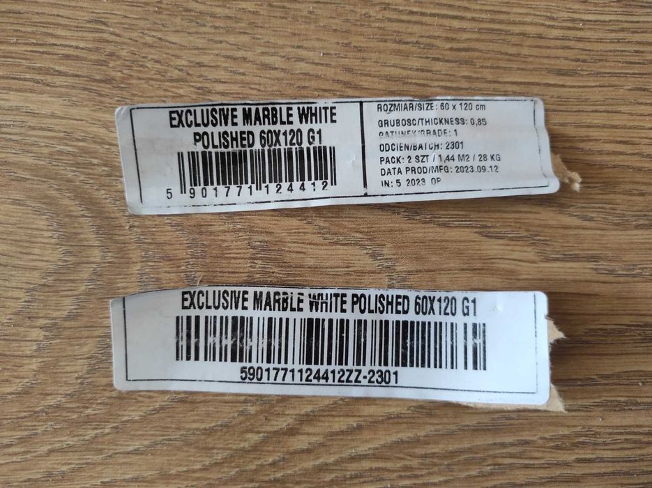 Gres szkliwiony EXCLUSIVE MARBLE white polished 60x120 gat. I
