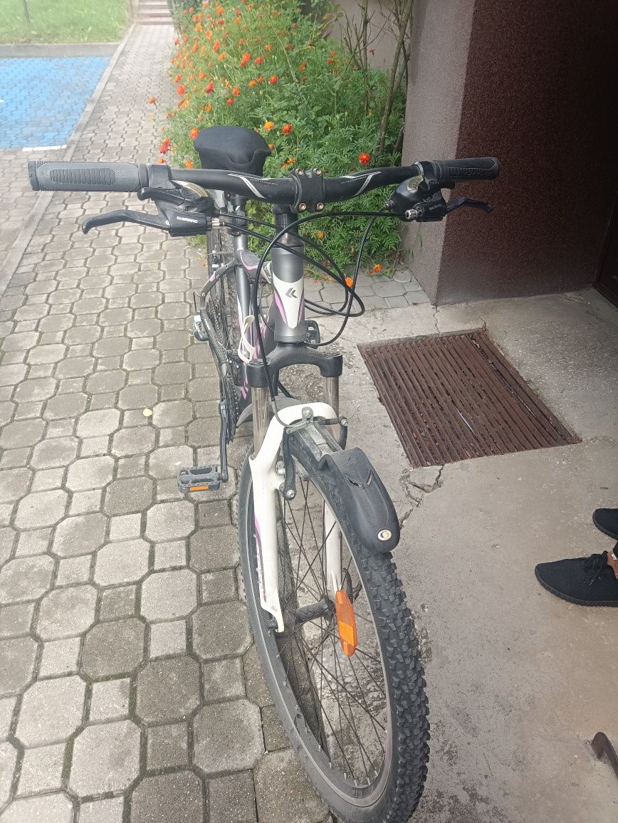 Rower MTB 27,5" KROSS LEA 5.0 rama XS 16" grafitowy - różowy -