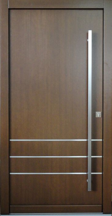 * DRZWI ZEWNĘTRZNE 80mm drewniane nowoczesne ocieplane mahoń meranti