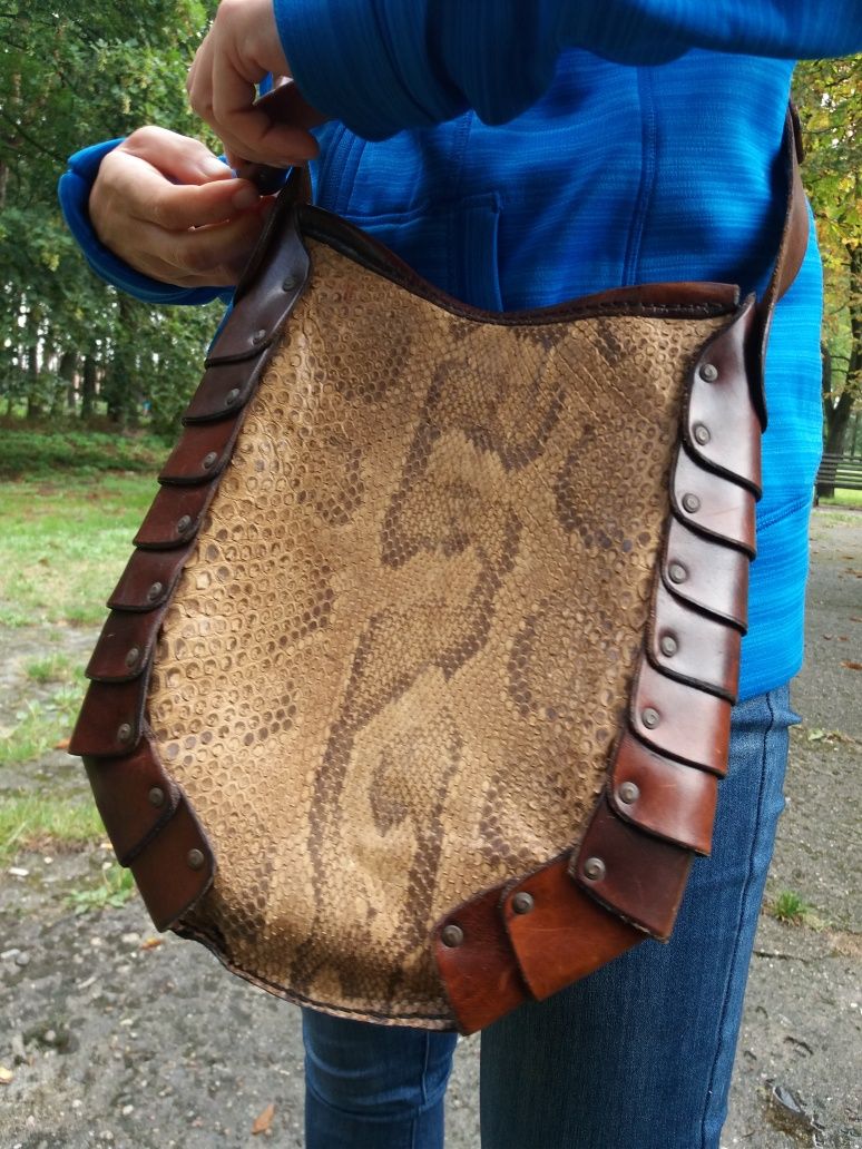 Mokasyny Antonella 39 torba snake skin hand made