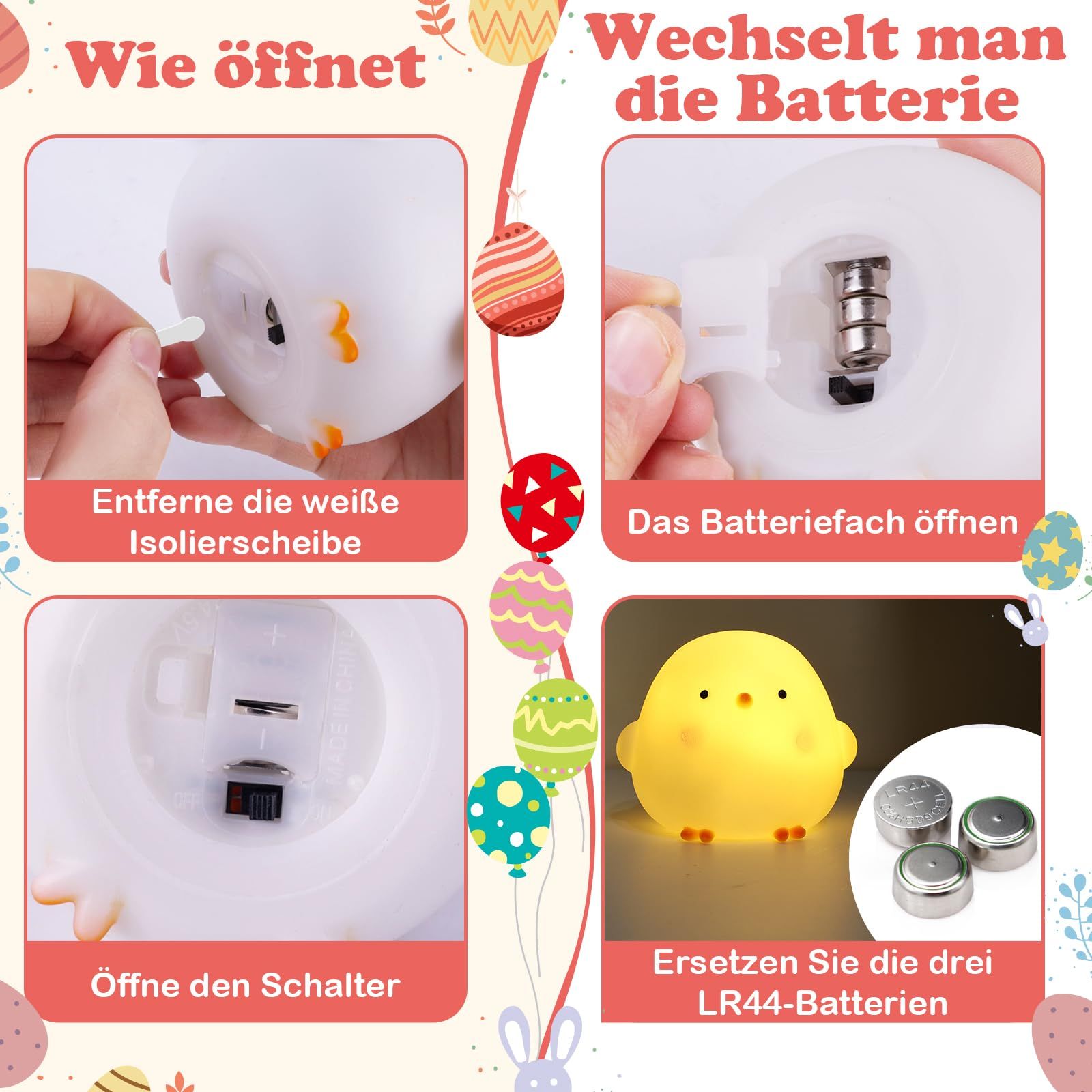 DIY Zestaw Prezent Wielkanoc Lampa Nocna Malowanie Dla Dzieci 3-14 lat