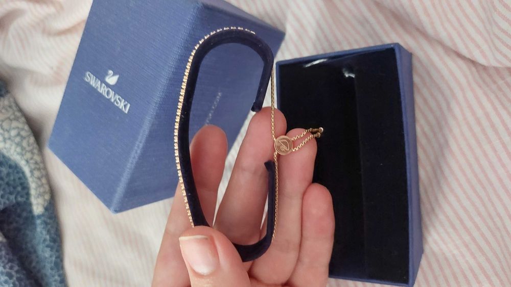 Pulseira swarovski rose gold