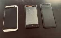 Trzy telefony - Samsung S8, HTC, Nokia