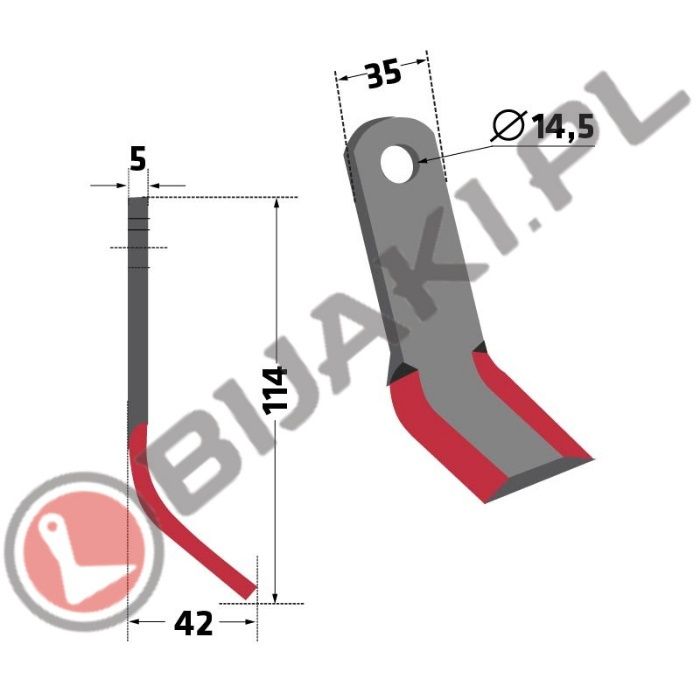Nóż, Noże Y AGM-04 kosiarka bijakowa mulczer Agrimaster Muratori