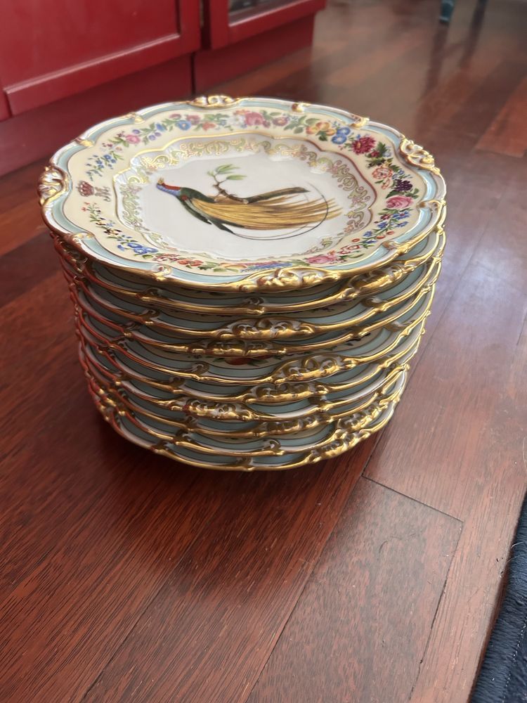 Conjunto de Serviço Rainha D.Maria II de pratos pintados