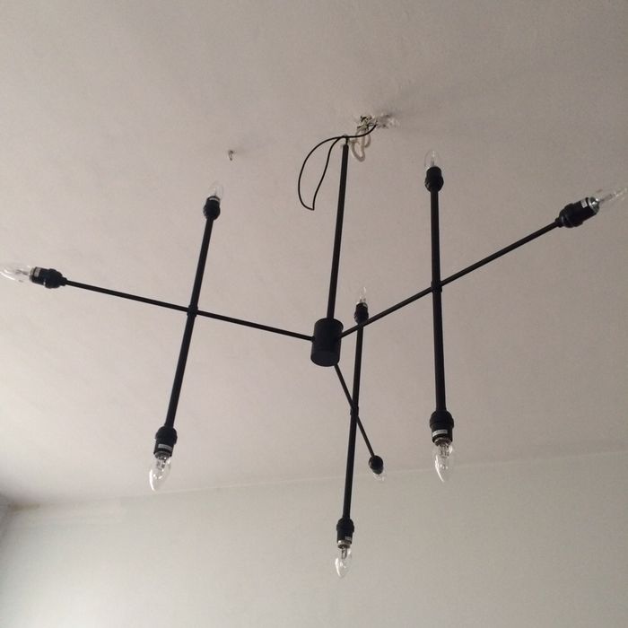 Lampa wisząca, żyrandol, srebrna, czarny