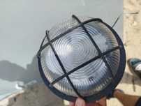 Oprawa lampa z klatką ip44 czarna okrągła E27 inspire