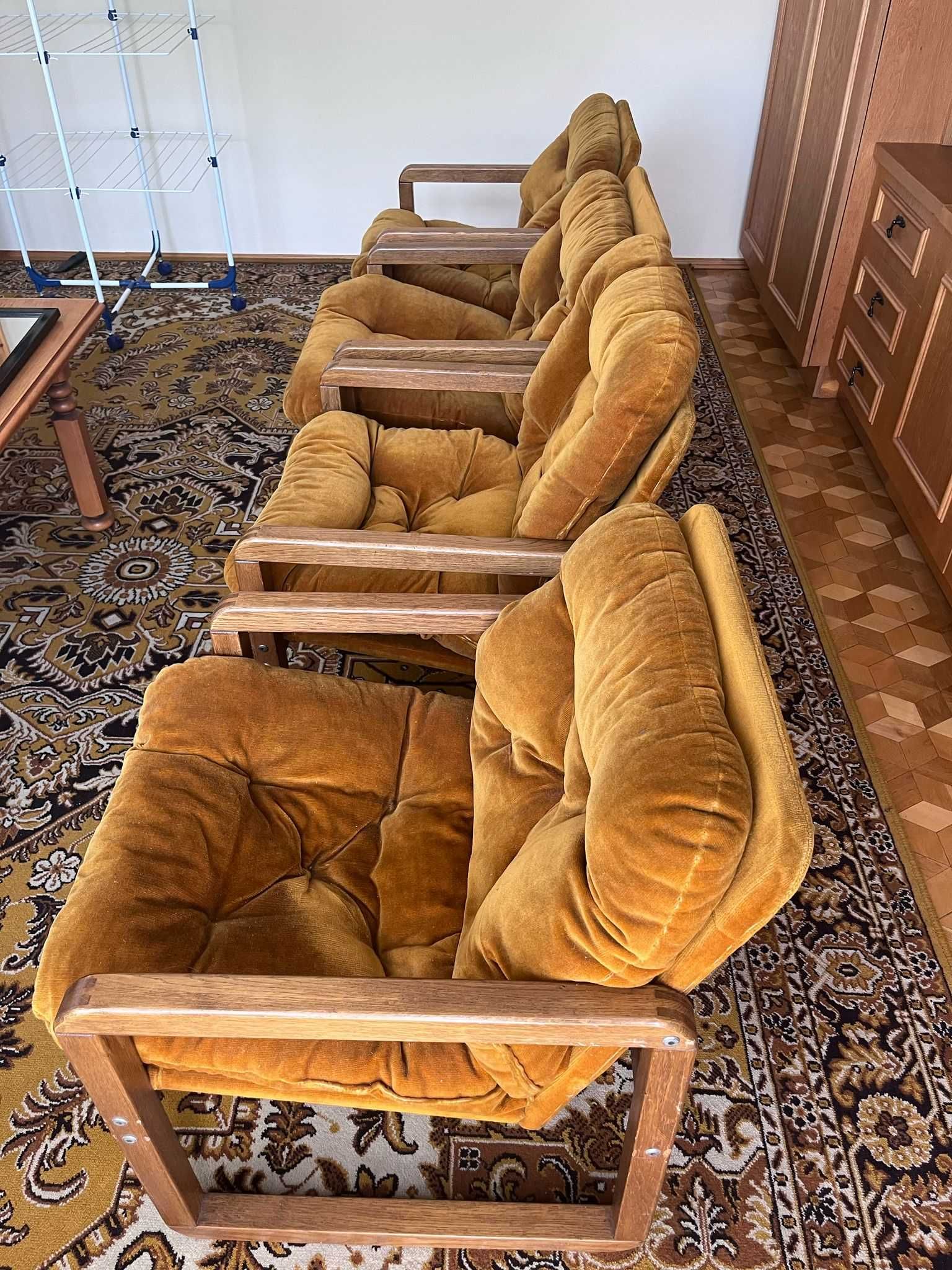 Fotele kawowe, vintage, 2 szt. komplet z poduchami