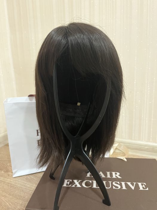 Перука з натурального волосся, колір шоколад