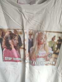 Bawełniany biały t-shirt Primark mean girls wredne dziewczyny z nadruk