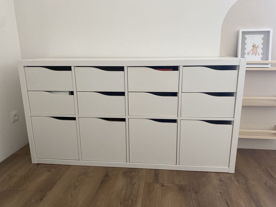 Regał / komoda Kalax 2 na 4 z wkładami IKEA
