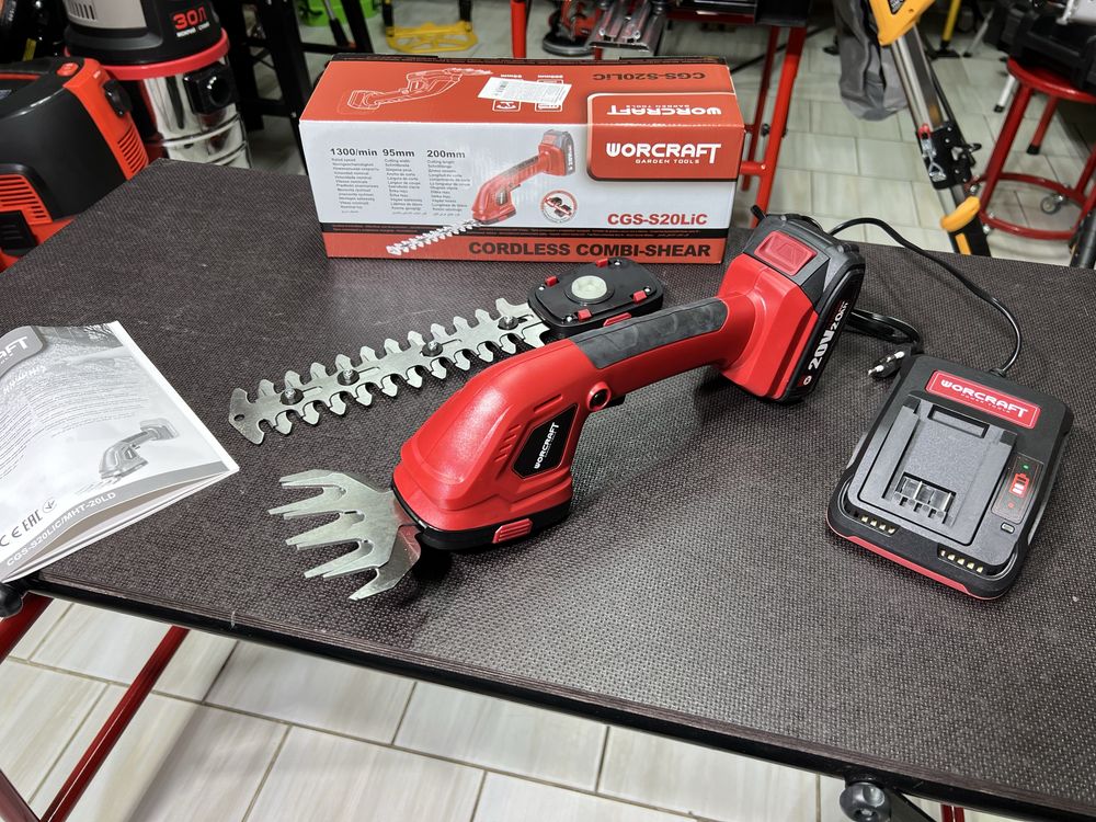 Аккумуляторные садовые ножницы кусторез WORCRAFT CGS-S20LiC