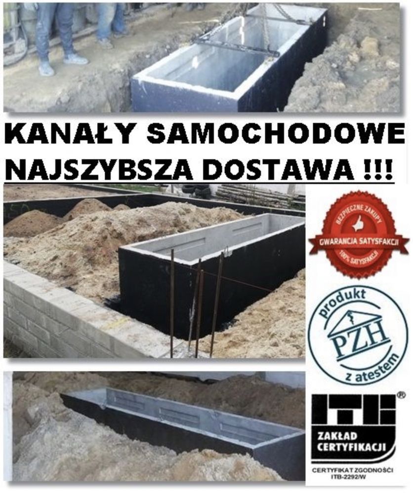 Kanał samochodowy podjazd betonowy pod auto Piwnica Magazyn