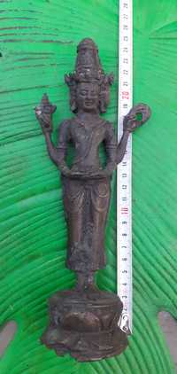 Posążek bogini indyjskiej -wys .24 cm.- mosiądz.