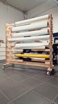 Rack móvel para rolos de vinil para 16 rolos 60 a 137 cm