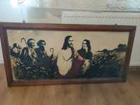 Obraz Jezus z Apostołami na polu 130x64 PRL