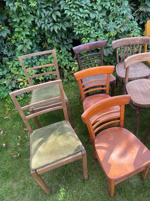 Stare drewniane krzesła, krzesło PRL