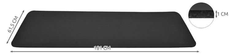 Mata fitness do ćwiczeń gruba czarna 181 x 61,5 x 1cm