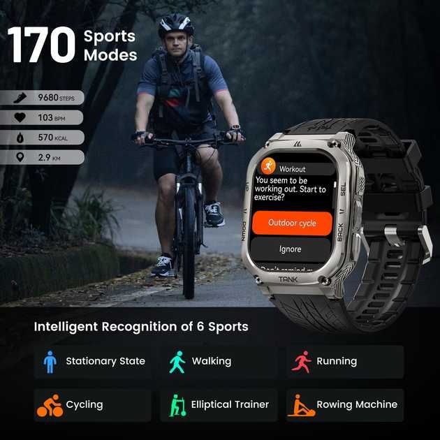 Розумний тактичний Смарт-годинник Kospet Tank M3 Ultra/ Смарт часы GPS