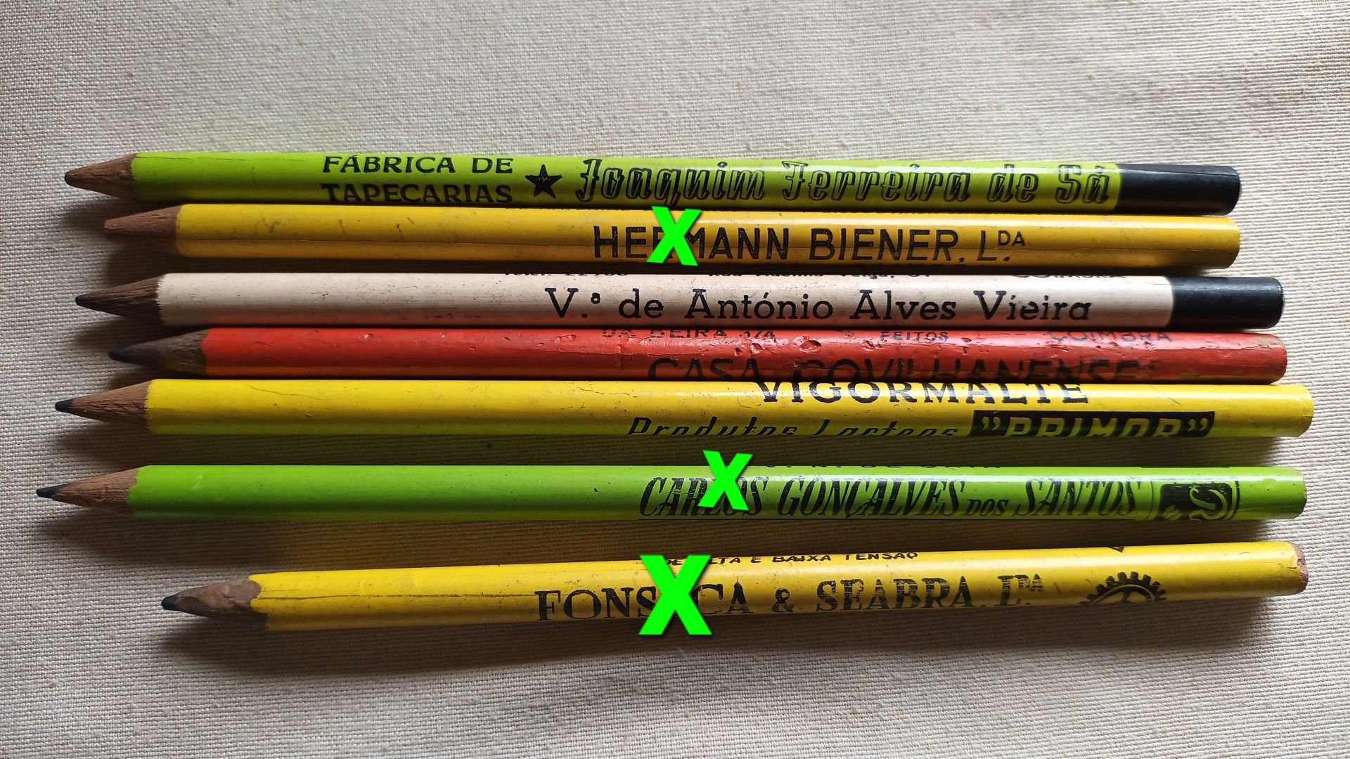 Lote 26 lápis antigos Publicidade portuguesa diversas firmas empresas