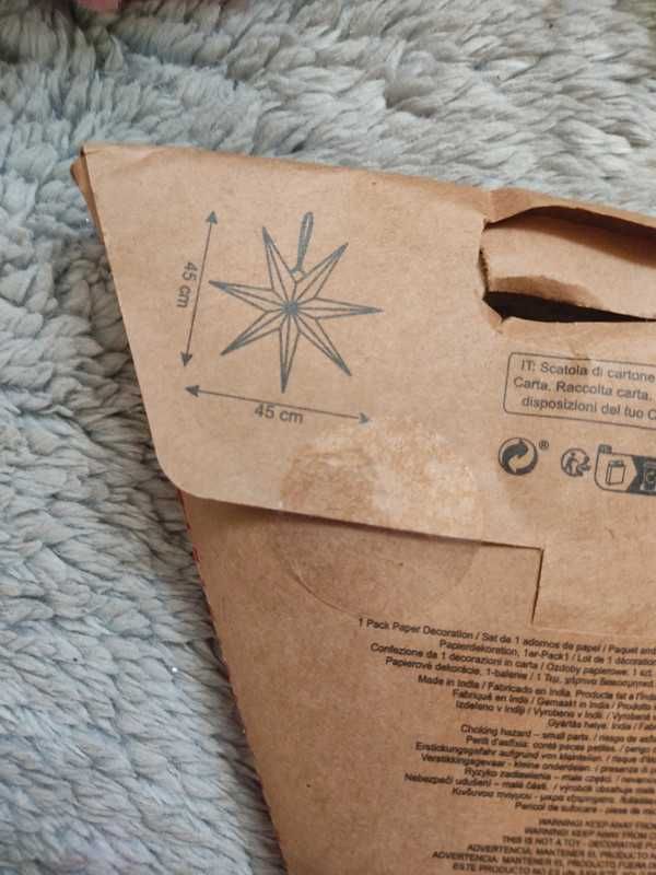 Nowa welurowa gwiazda betlejemska ozdoba świąteczna zawieszka Primark