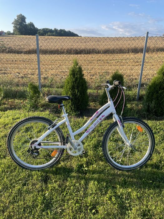 Rower dla dziewczynki biało-różowy