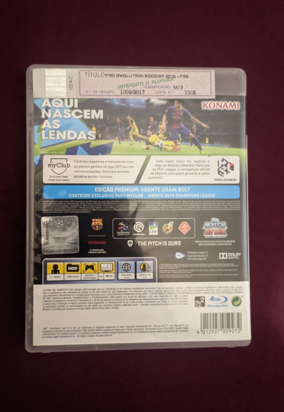 Pro evolution Soccer 2018  PS3 em bom estado