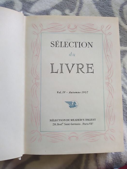 Книга "SELECTION du LIVRE". 1957 р. Французькою мовою.