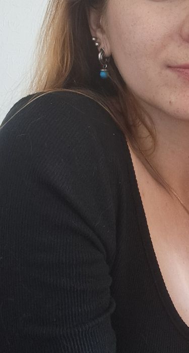 Сережки Беретки срібні бірюза