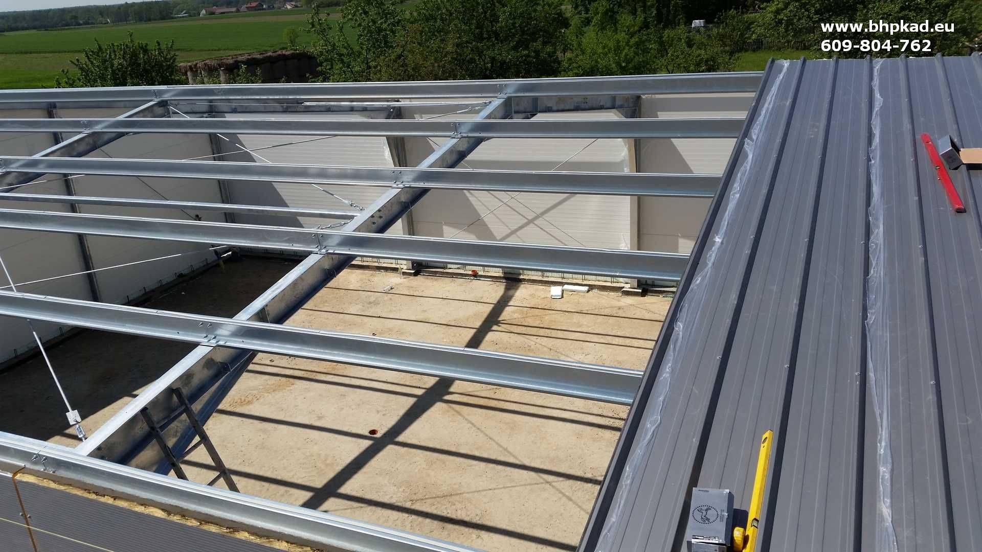 Konstrukcja stalowa. Ocynk. 15x30x4,5m. Producent. BHP KAD. Bartoszyce