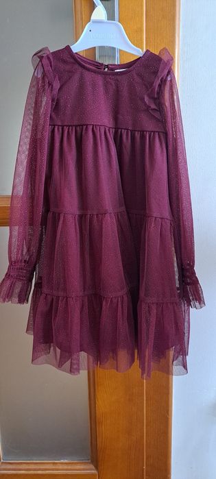 Sukienka bordowa rozm. 98