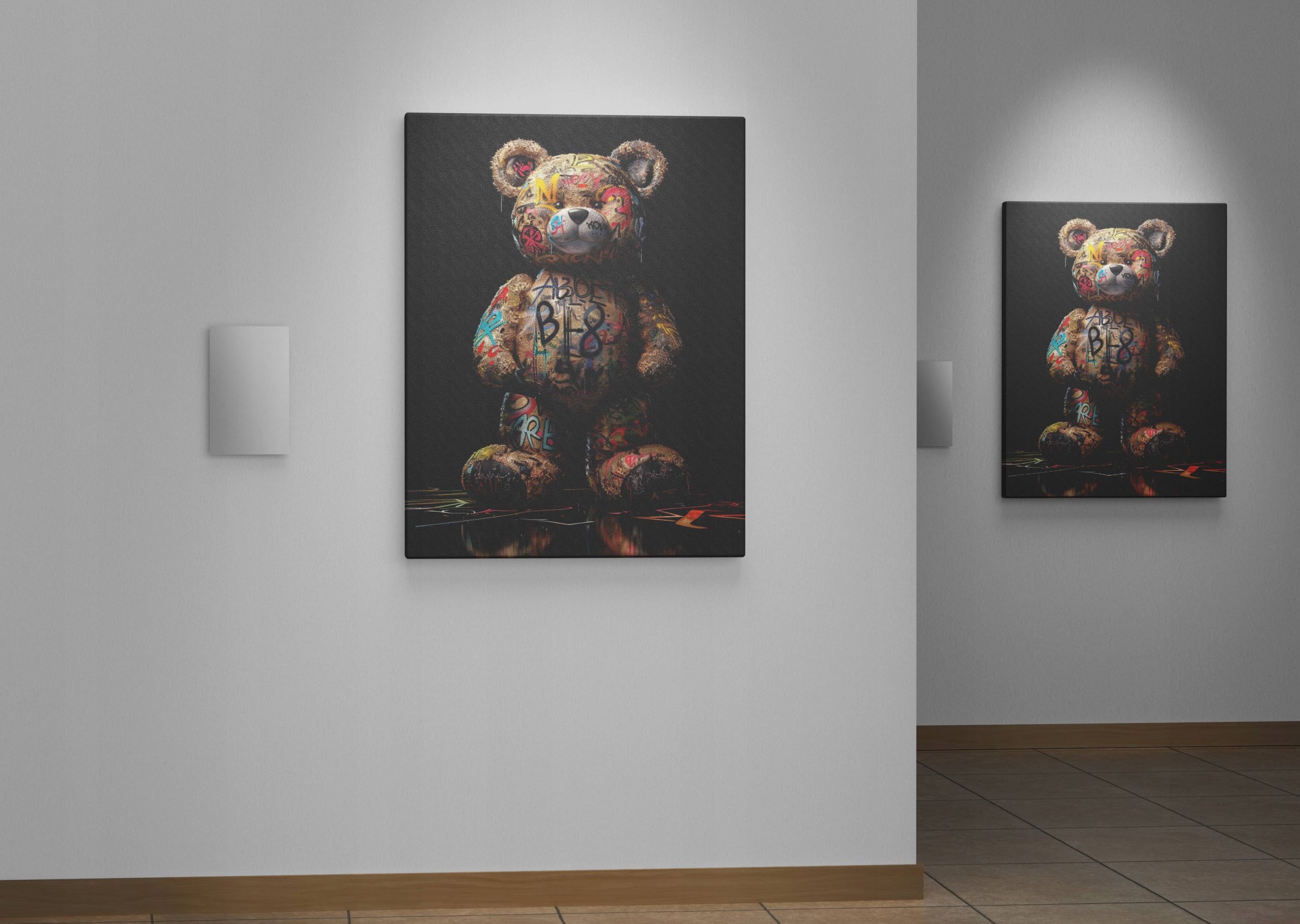 Obraz na płótnie "Grafitti Miś" 75x100 cm - Nowoczesny design do domu