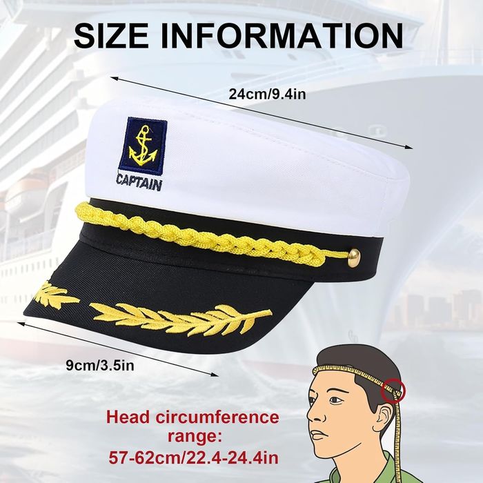 Strój Kapitana Marynarza z Akcesoriami dla Dorosłych Rozmiar One Size