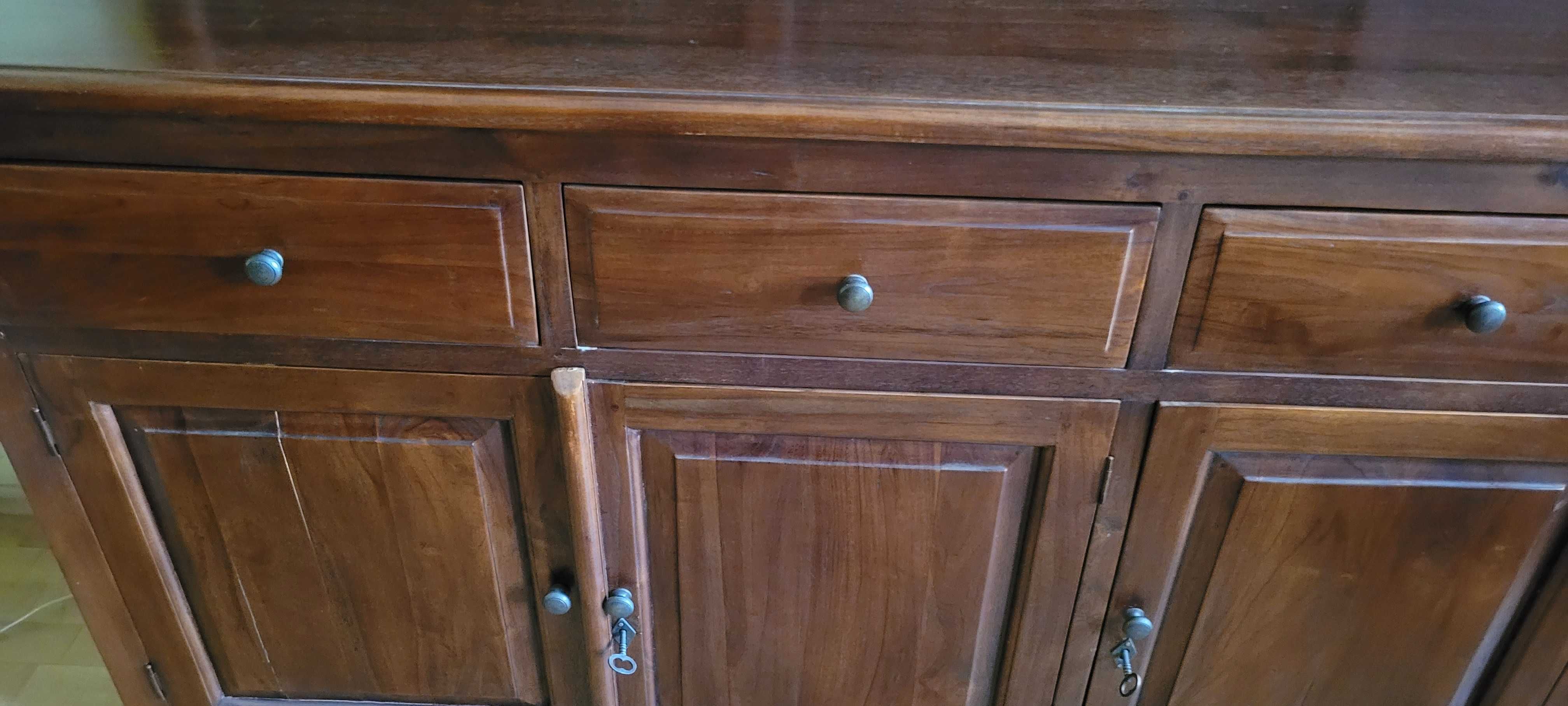 Komplet mebli kolonialnych z drewna egzotycznego