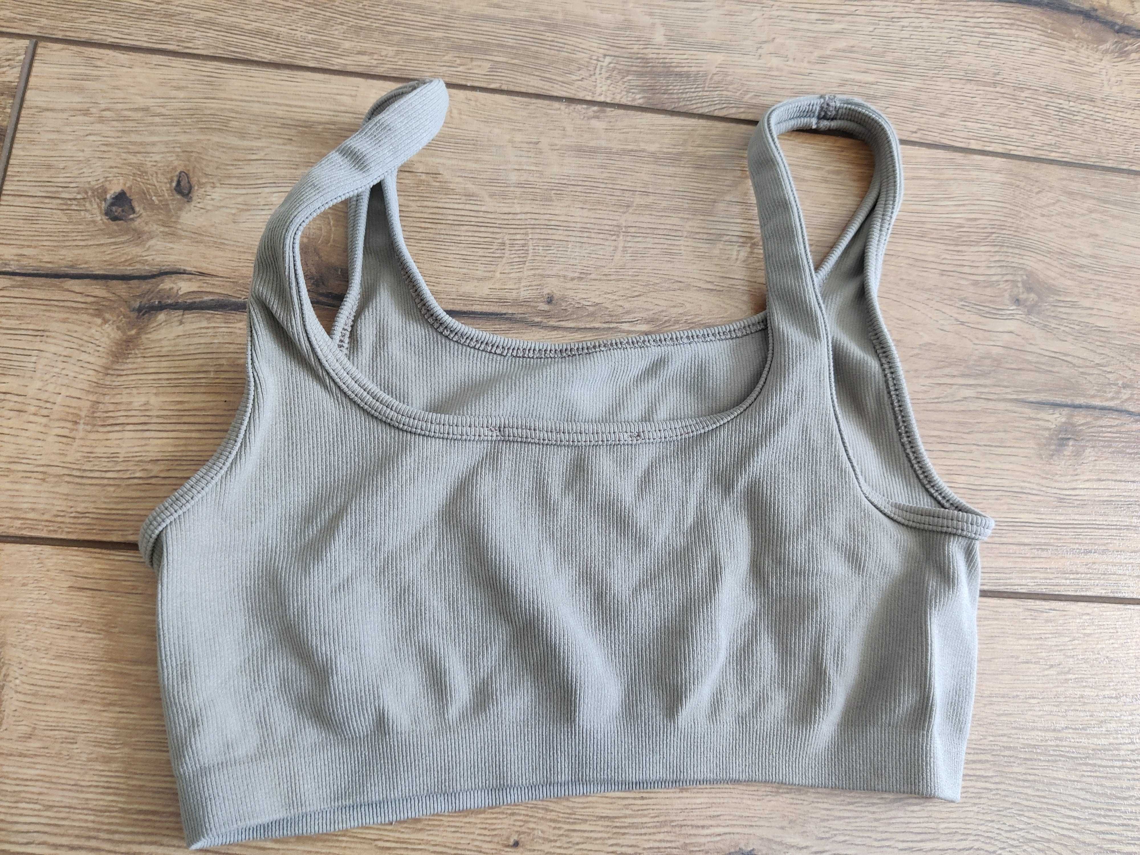 Crop top stanik sportowy beżowy Stradivarius S