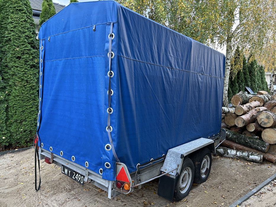 Przyczepa towarowa DMC 1400 kg dwuosiowa z plandeka