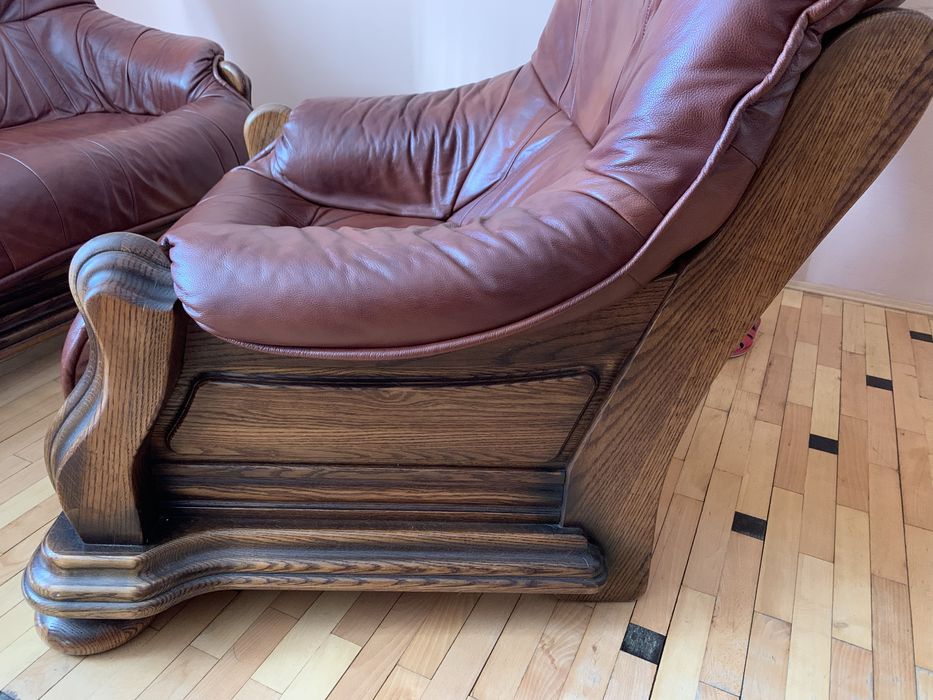 Komplet wypoczynkowy, skórzany