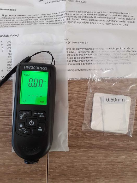 Miernik grubości lakieru tester czujnik LCD 2000um ALUMINIUM STALI