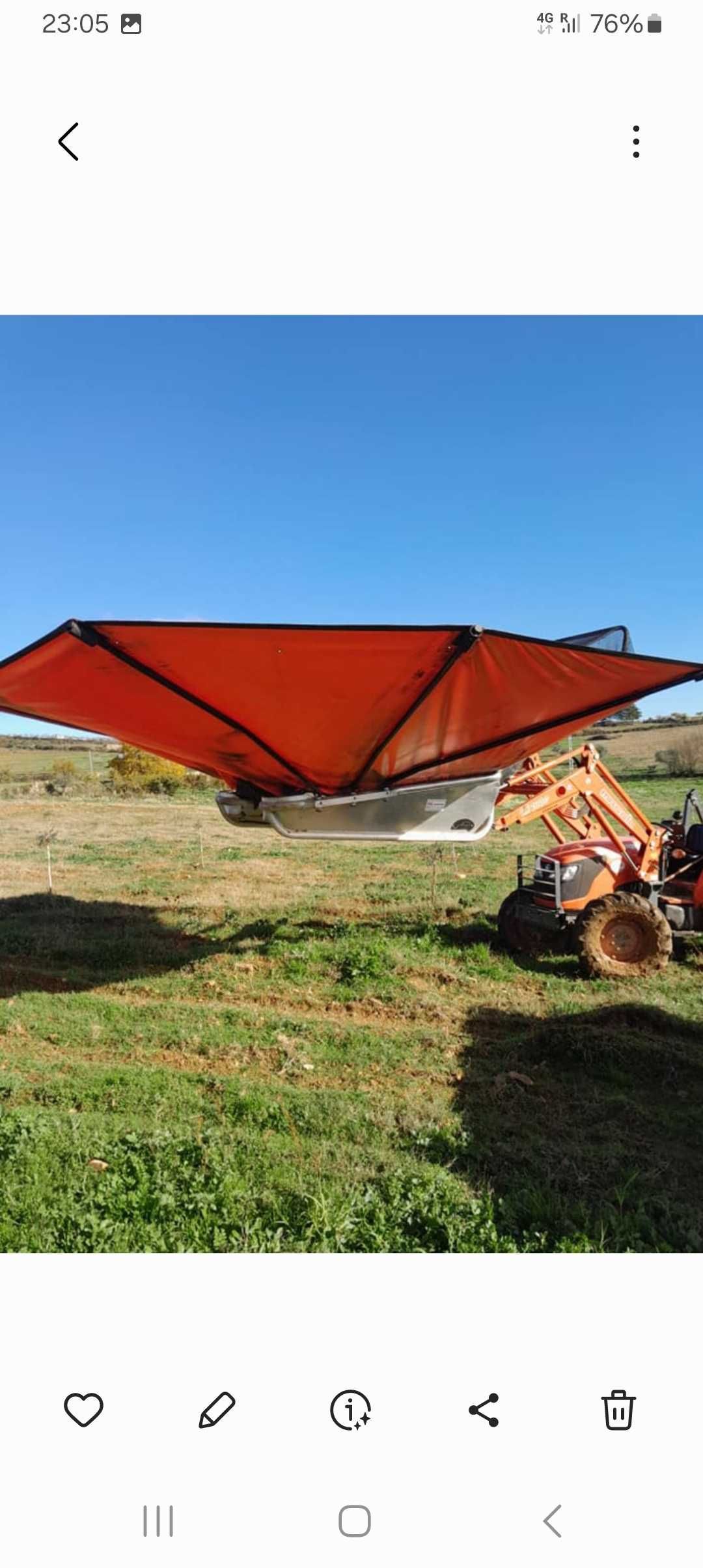 Aparafrutos Agromelca. Construção em alumínio.