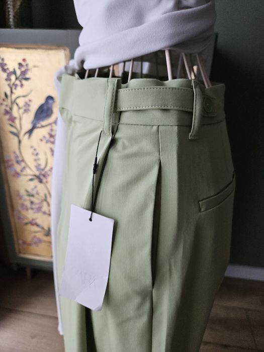 Spodnie damskie szerokie nogawki z Wysokim Stanem Zara Wide Leg S/M Z