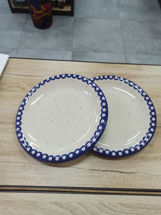 Zestaw dwóch szt talerzy 24,8 cm Ceramika Bolesławiec