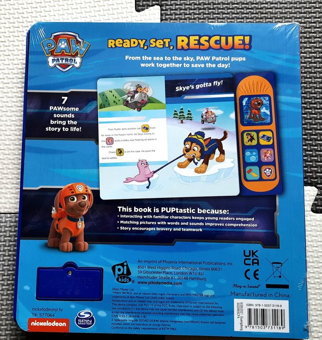 PAW Patrol Ready, Set, Rescue psi książeczka dźwiękowa po angielsku